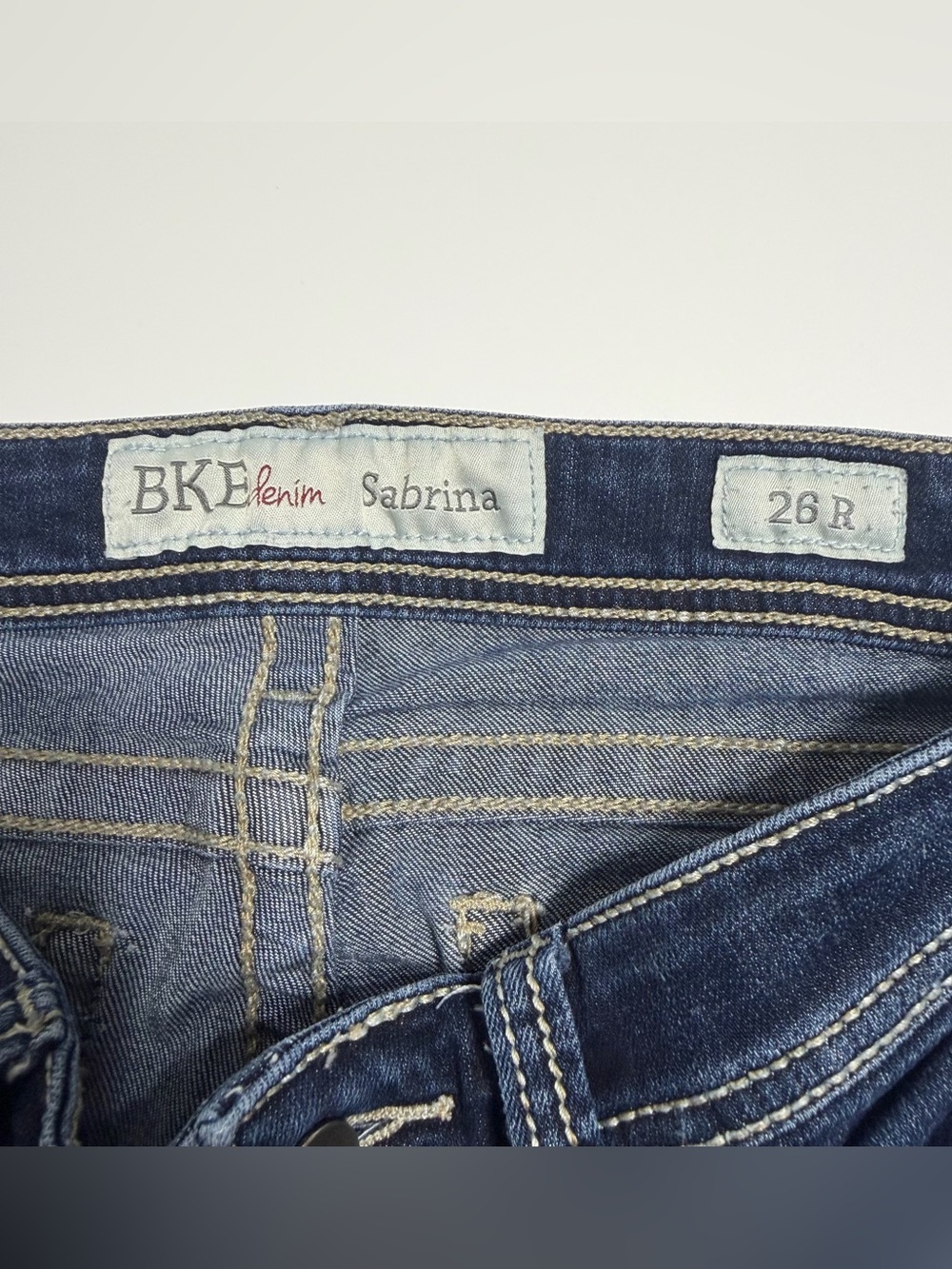 BKE Sabrina Jeans Womens 26 29x25 Dark Wash Low Rise Bootcut Hemmed Petite - Picture 6 of 12
